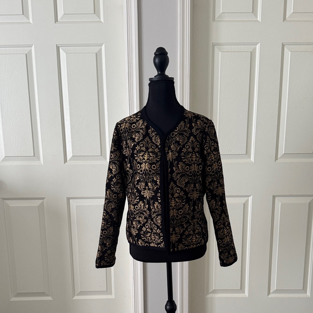 Old Navy Black and Gold Patterned Blazer